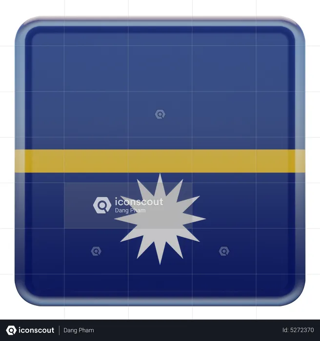 Nauru Square Flag Flag 3D Icon