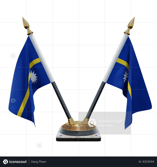 Suporte de bandeira de mesa dupla nauru Flag 3D Flag