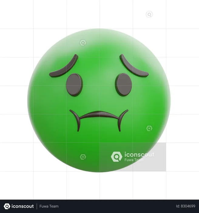 Nauseated Face Emoji 3D Icon