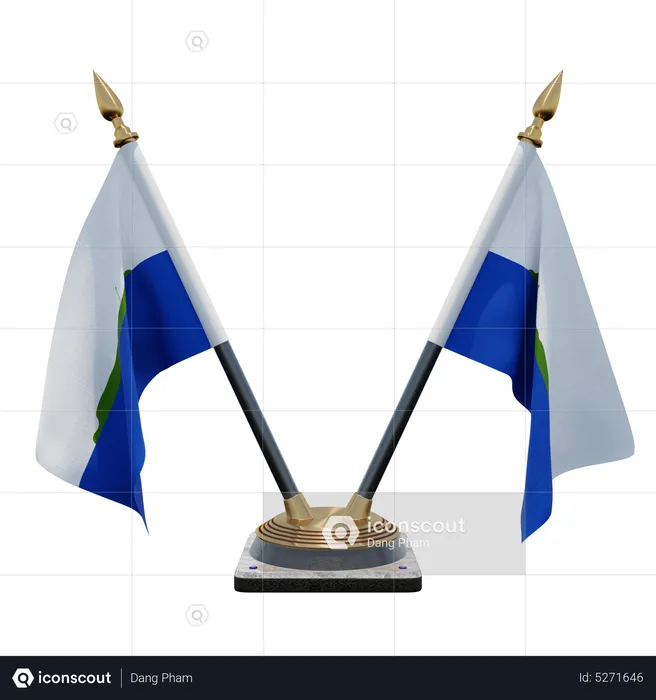 Navassa Island Double (V) Desk Flag Stand Flag 3D Icon