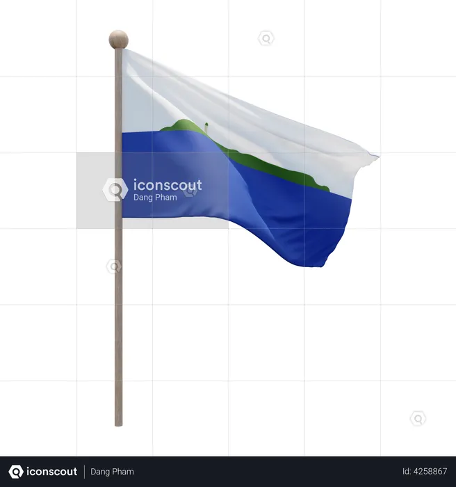 Navassa Island Flagpole Flag 3D Flag