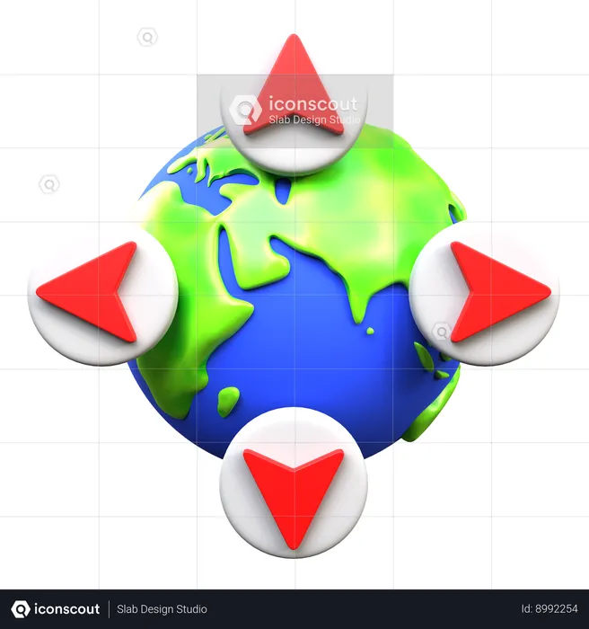 Navegación mundial  3D Icon