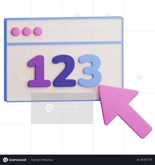 Navegador com número  3D Icon
