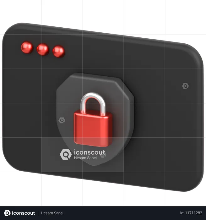 Navegador con escudo  3D Icon