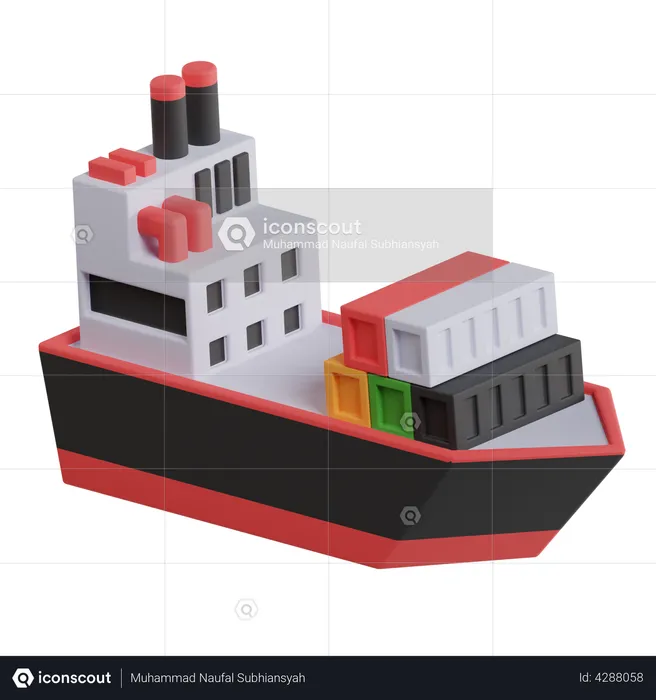 Navio porta-contentores  3D Illustration