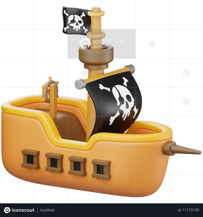 Navio pirata  3D Icon