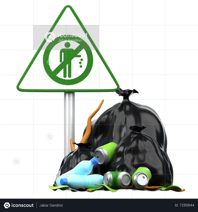 Ne jetez pas de déchets  3D Icon