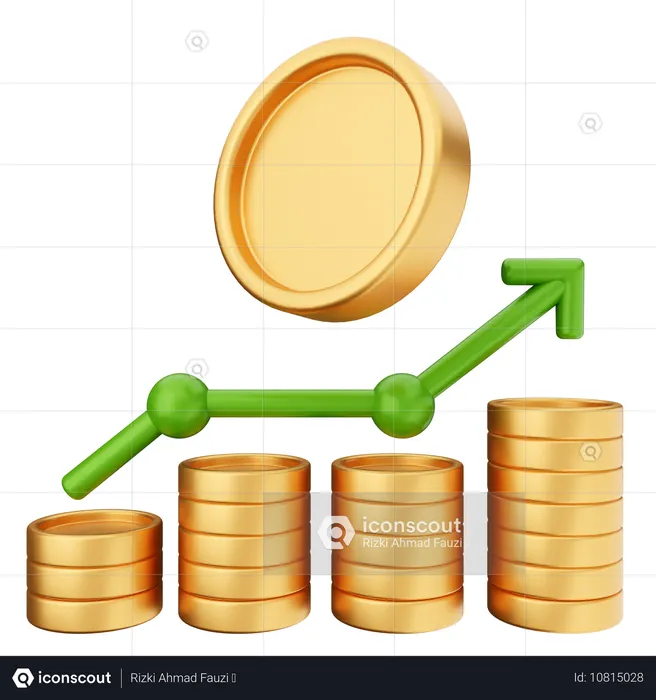 Aumento de lucro comercial  3D Icon