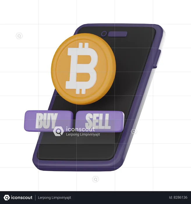 Negociação de bitcoins  3D Icon