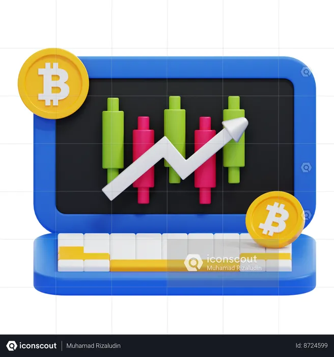 Negociação de bitcoin  3D Icon