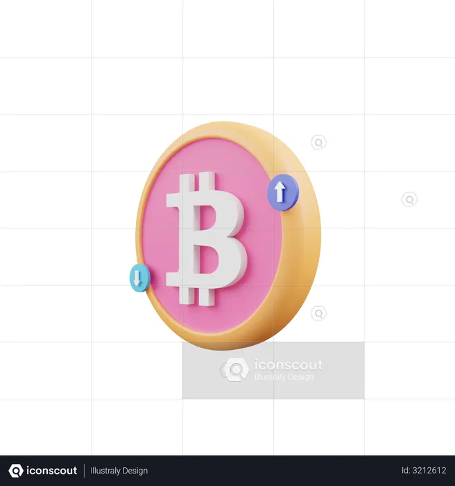 Negociação de bitcoins  3D Icon