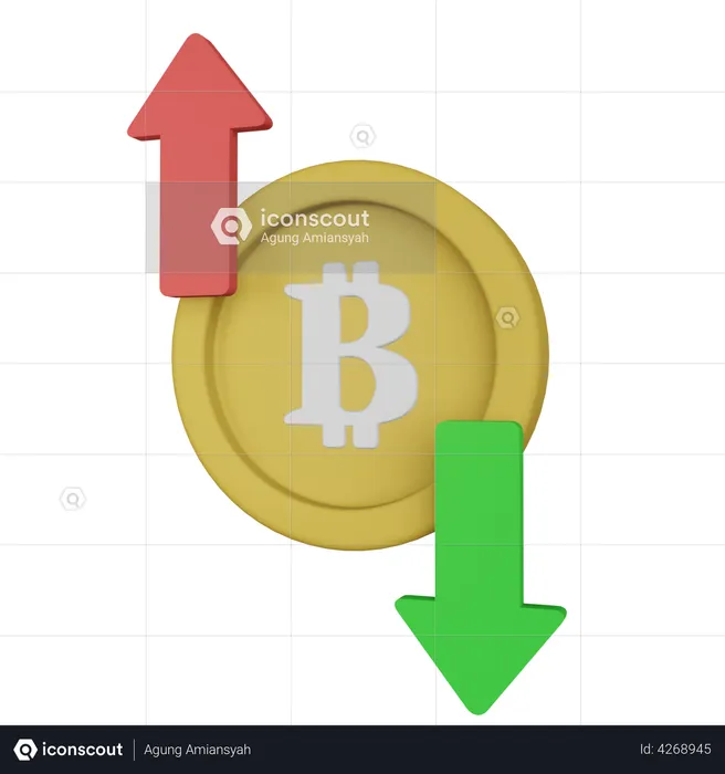 Negociação de bitcoins  3D Illustration