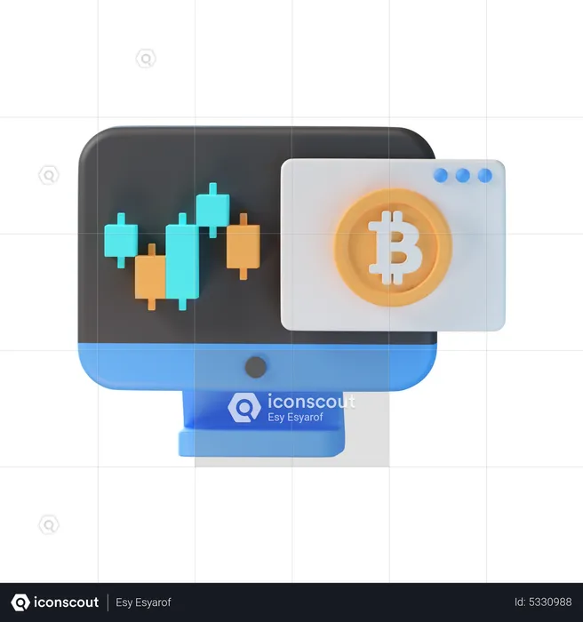 Negociação de bitcoins  3D Icon