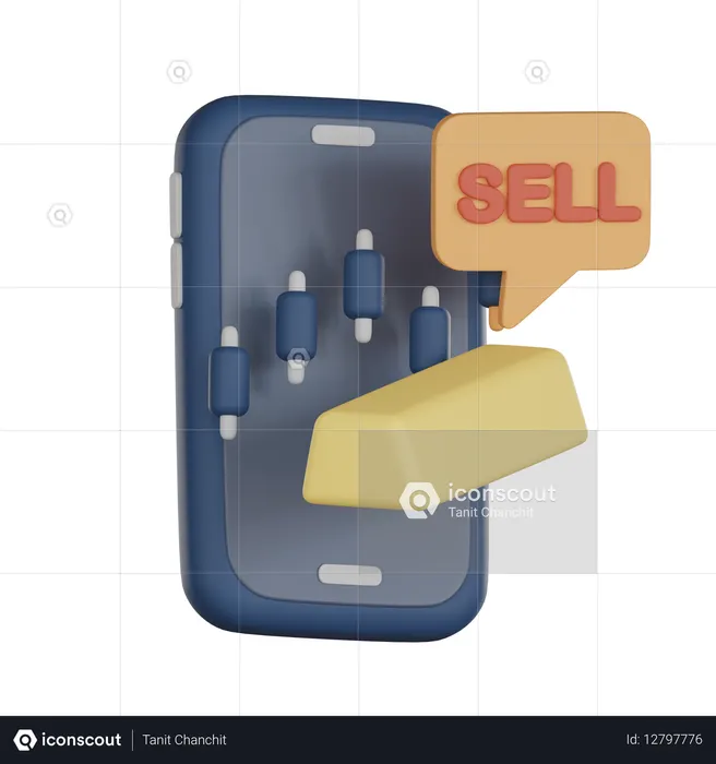 Negociação de ouro  3D Icon