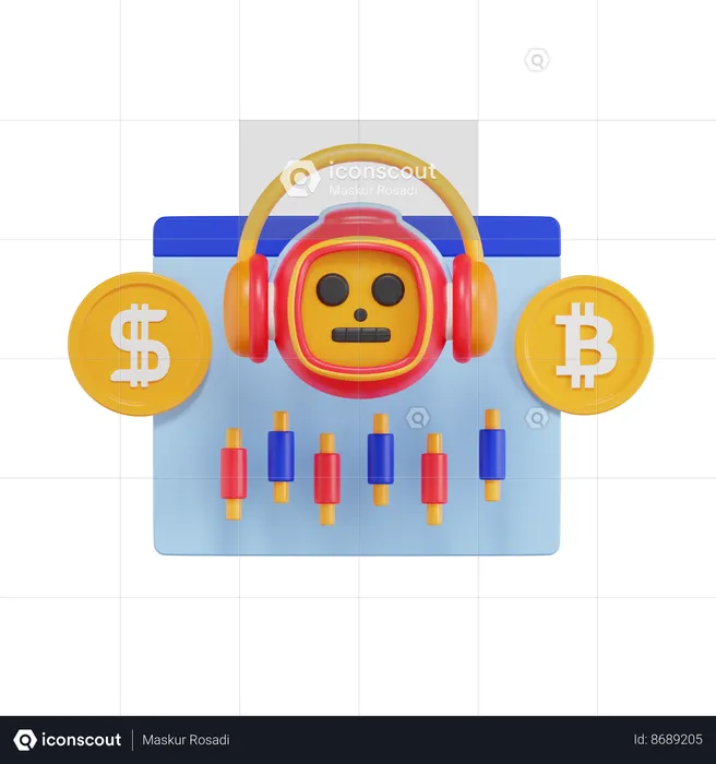 Negociação de robôs  3D Icon