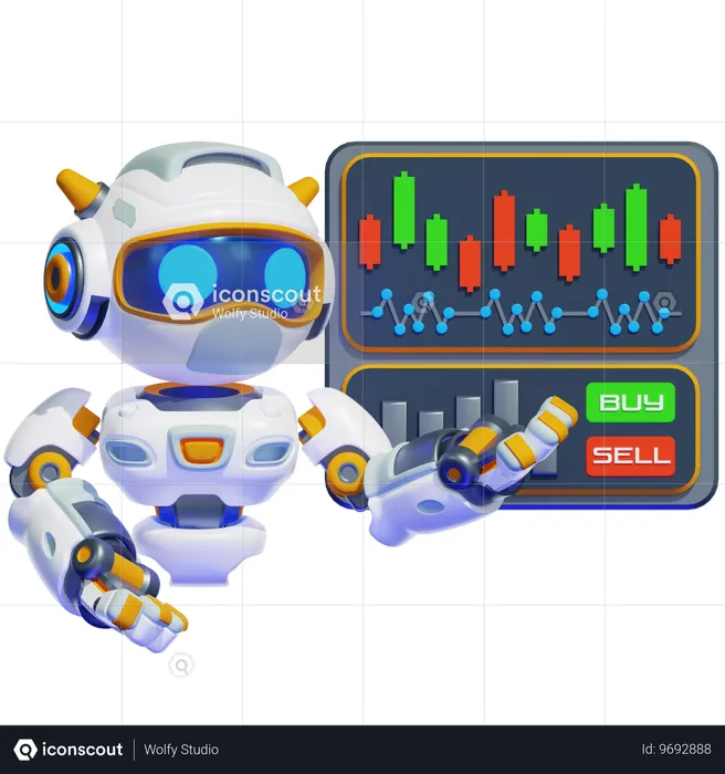 NEGOCIAÇÃO DE ROBÔ 2  3D Illustration