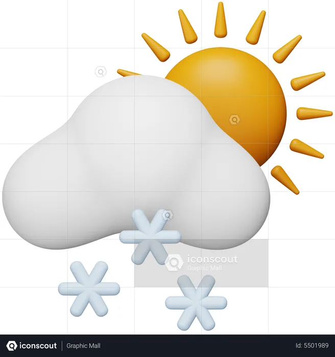 Neige avec soleil  3D Icon