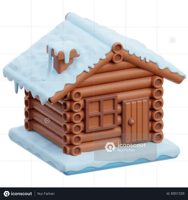 Neige à la maison  3D Icon