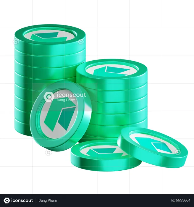 Neo Coin Stacks  3D Icon