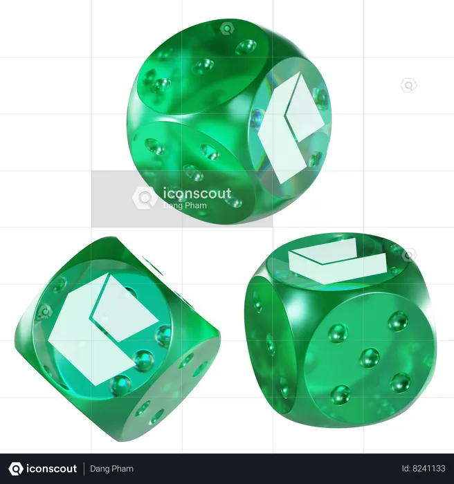 Neo Glass Dice Crypto  3D Icon