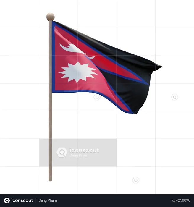 Nepal Flagpole Flag 3D Flag