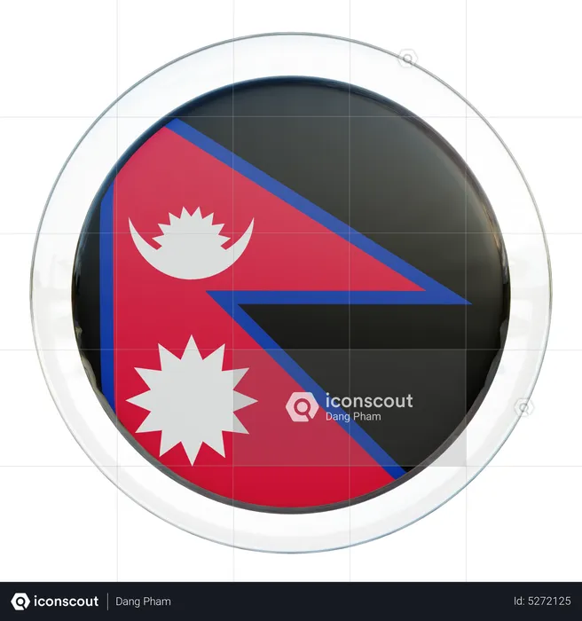 Nepal Round Flag Flag 3D Icon