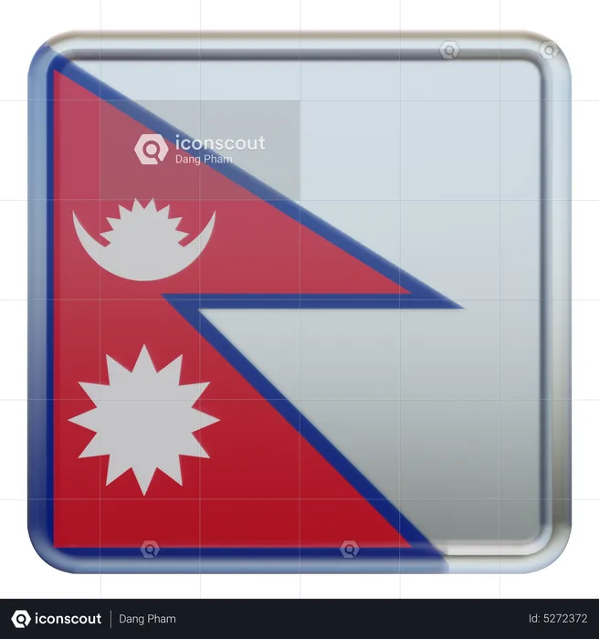 Nepal Square Flag Flag 3D Icon