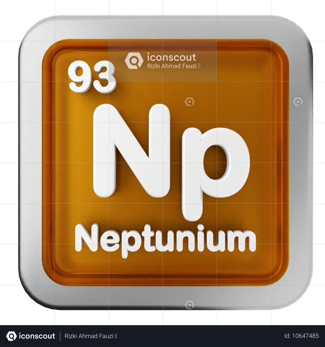 Tableau périodique du neptunium  3D Icon