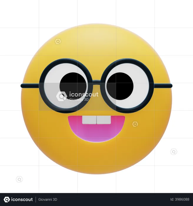 Nerd Emoji 3D Icon