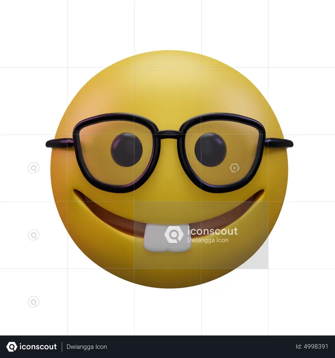 Nerd Emoji 3D Icon