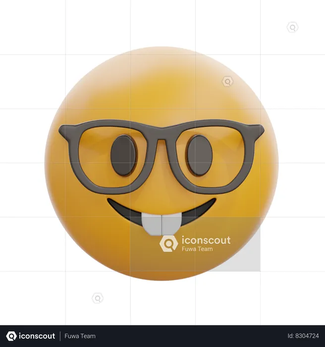 Nerd Face Emoji 3D Icon