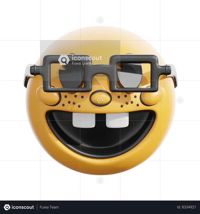 Nerd face Emoji 3D Icon