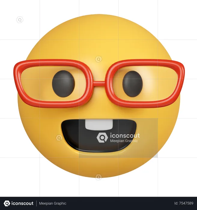 Nerd Face Emoji 3D Icon