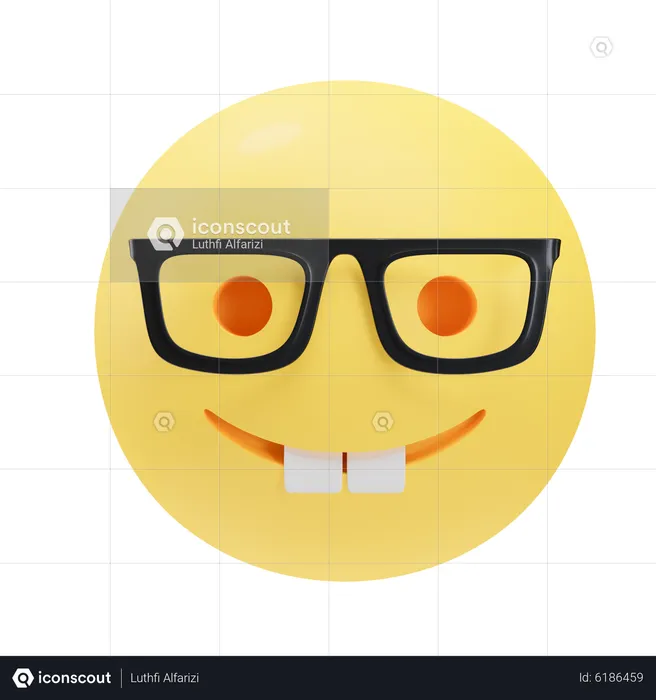 Nerd Face Emoji 3D Icon