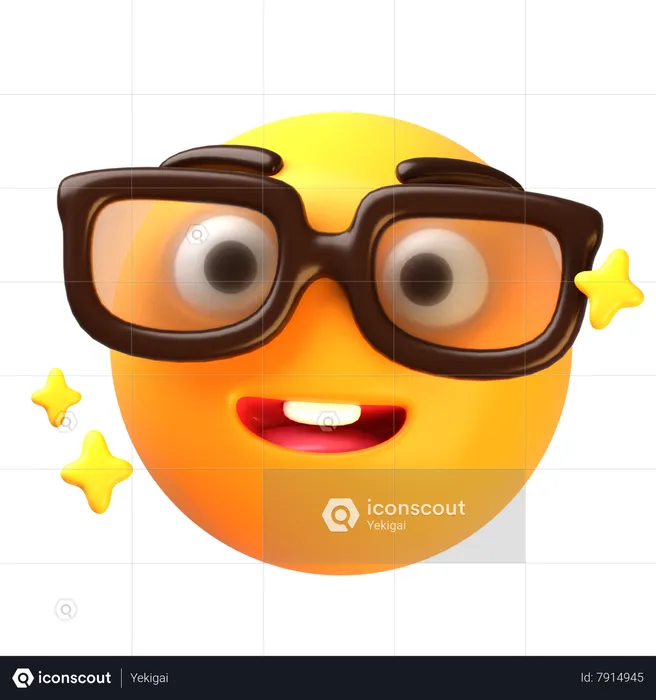 Nerd face emoji Emoji 3D Icon