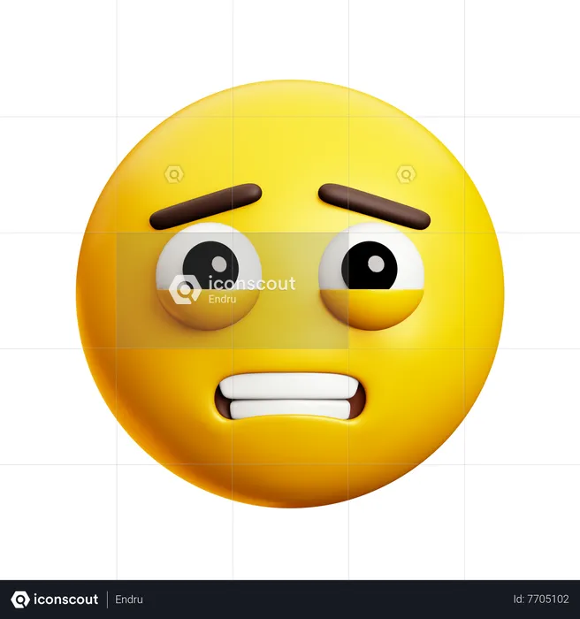 Nervous Face Emoji 3D Icon