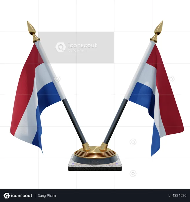 Netherlands Double Desk Flag Stand Flag 3D Flag