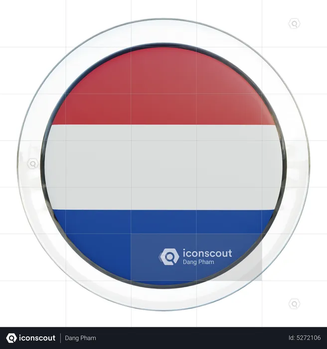Netherlands Round Flag Flag 3D Icon