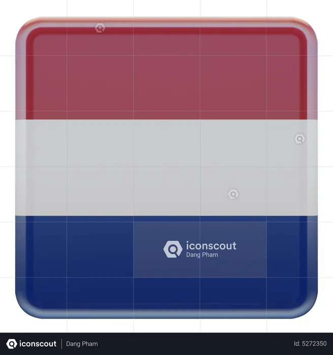 Netherlands Square Flag Flag 3D Icon