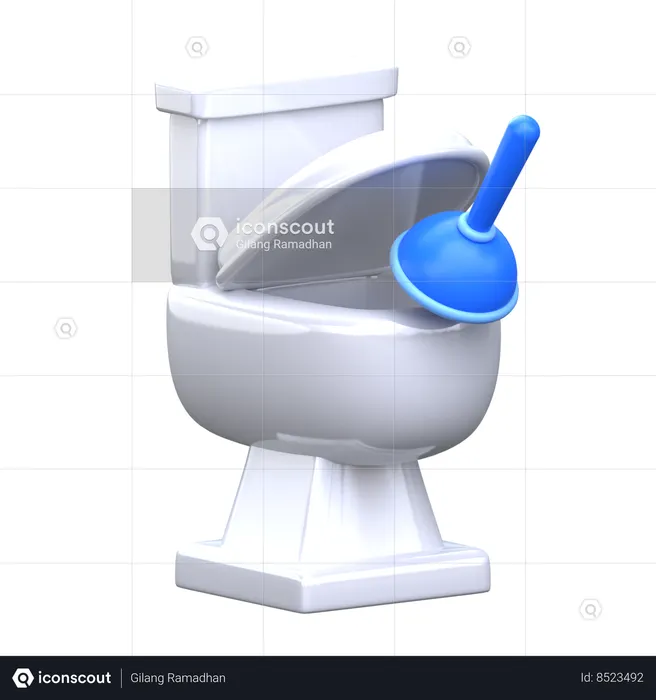 Nettoyer les toilettes  3D Icon