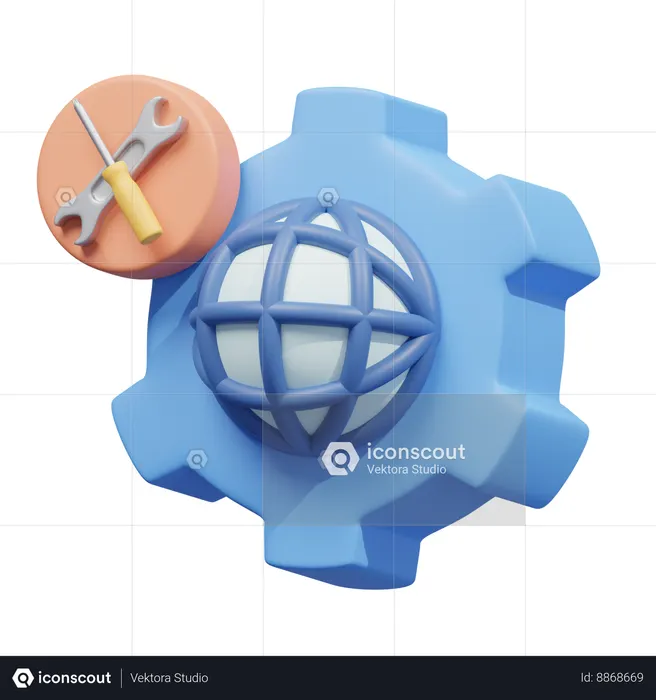 Netwok maintanance  3D Icon