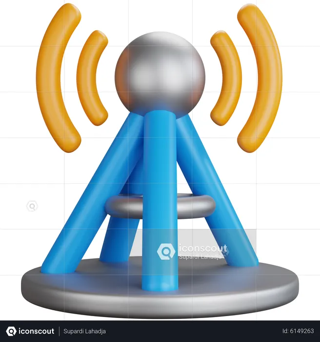 Network Antenna Tower  3D Icon