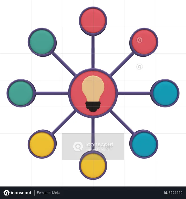 Network Chart  3D Icon