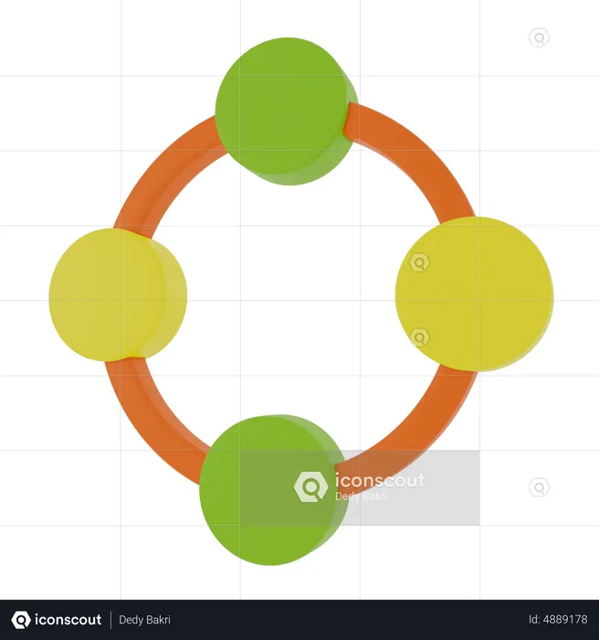 Network Chart  3D Icon