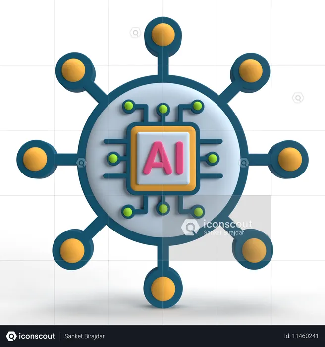 Network Chip  3D Icon