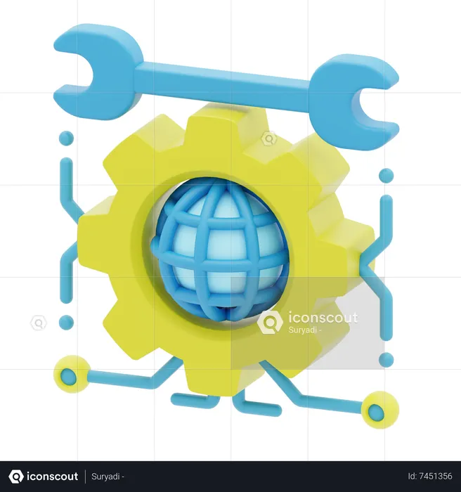 Network Configuration  3D Icon