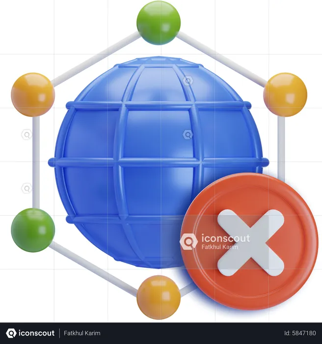 Network disconnected  3D Icon