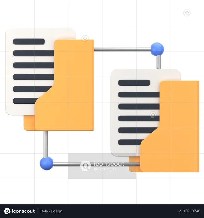 ネットワーク サイン付きのネットワーク フォルダ  3D Icon