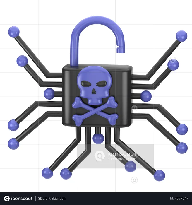 Network Hacking  3D Icon