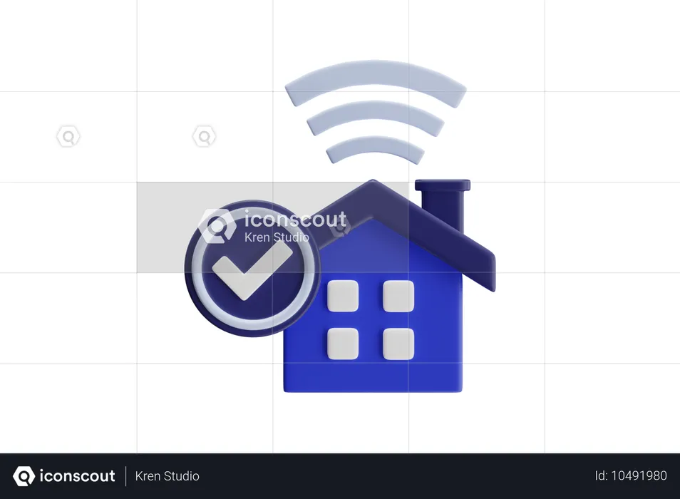 Network Home Checked  3D Icon